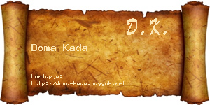 Doma Kada névjegykártya